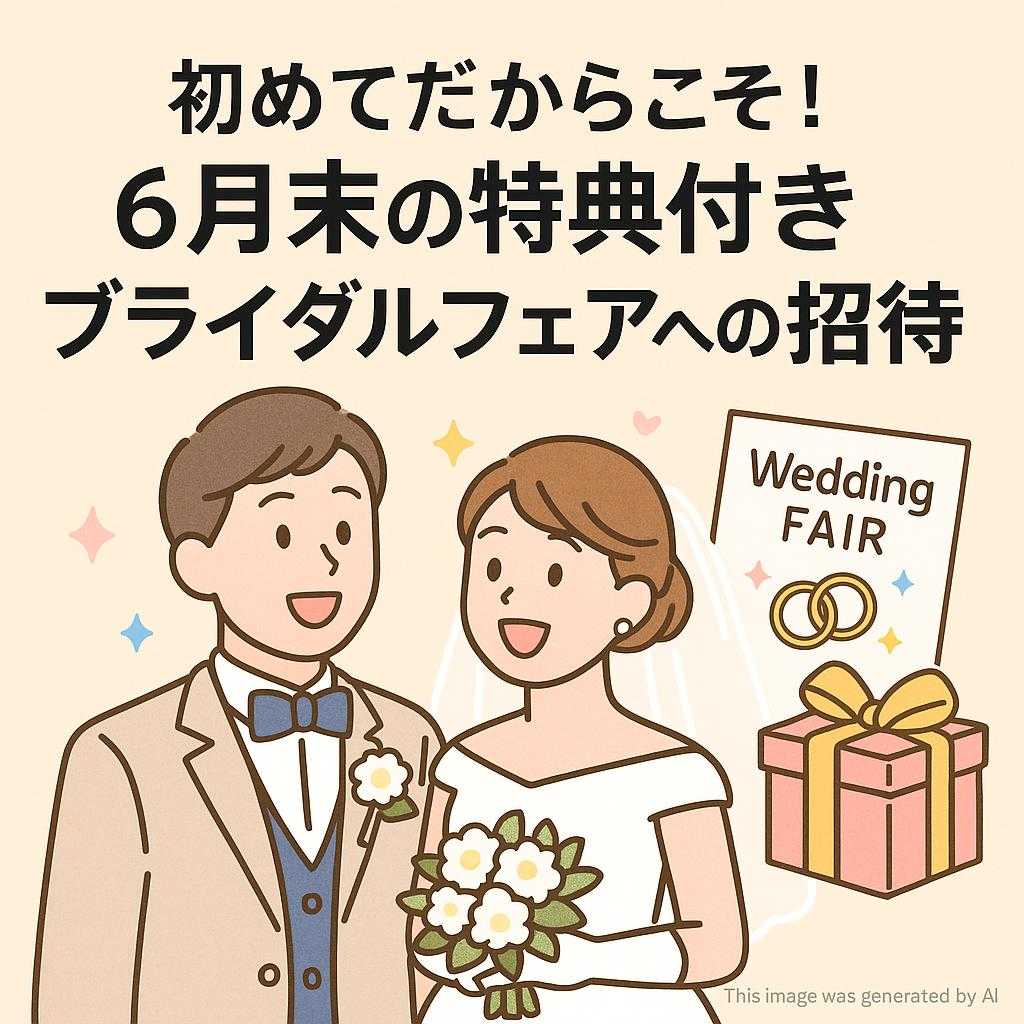 初めてだからこそ！6月末の特典付きブライダルフェアへの招待