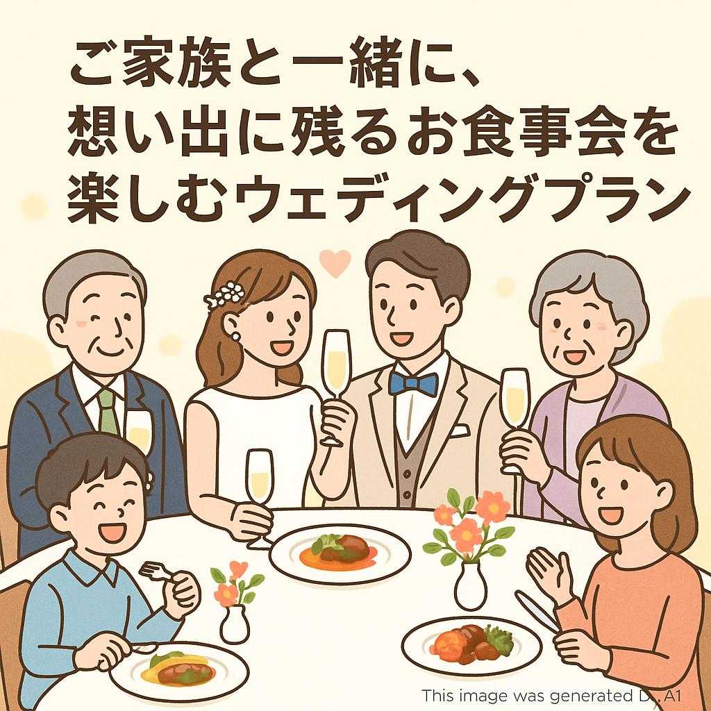 ご家族と一緒に、想い出に残るお食事会を楽しむウェディングプラン