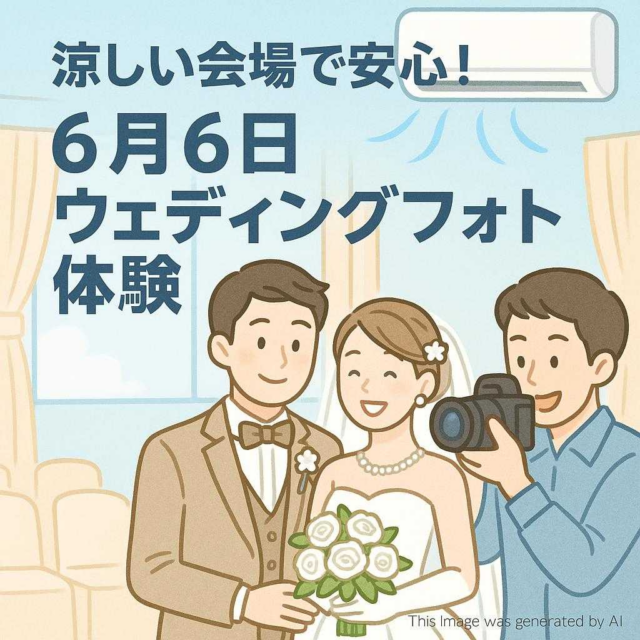 涼しい会場で安心！6月6日ウェディングフォト体験