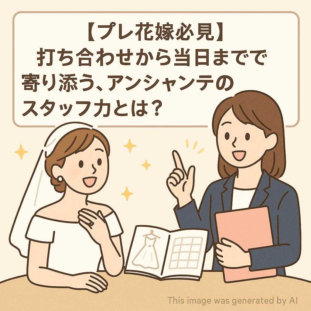 【プレ花嫁必見】打ち合わせから当日まで寄り添う、アンシャンテのスタッフ力とは？