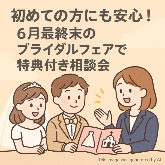 初めての方にも安心！6月最終末のブライダルフェアで特典付き相談会