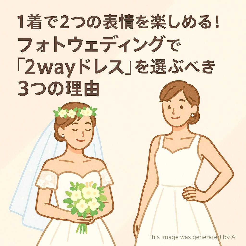 1着で2つの表情を楽しめる!フォトウェディングで『2wayドレス』を選ぶべき3つの理由