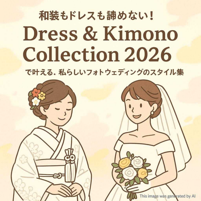 和装もドレスも諦めない！『Dress & Kimono Collection 2026』で叶える、私らしいフォトウェディングのスタイル集