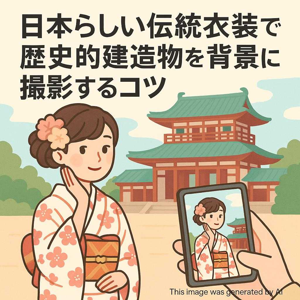 日本らしい伝統衣装で歴史的建造物を背景に撮影するコツ