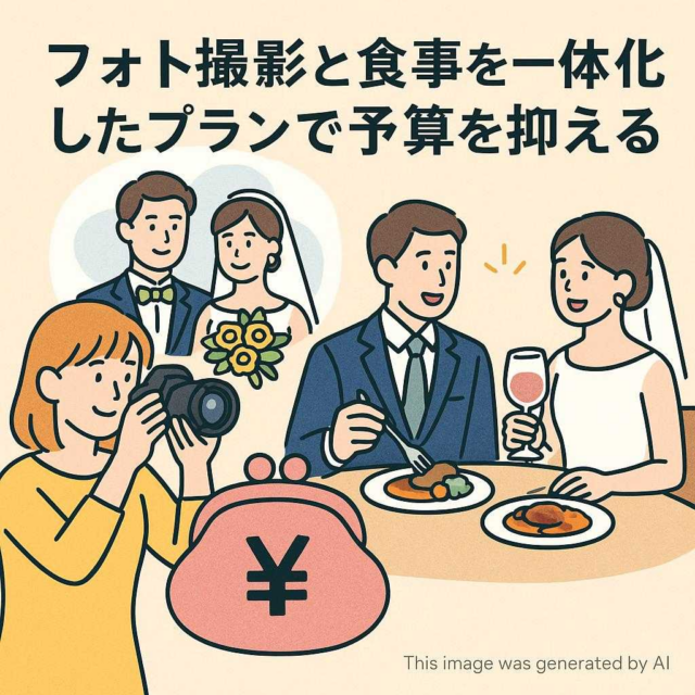 フォト撮影と食事を一体化したプランで予算を抑える