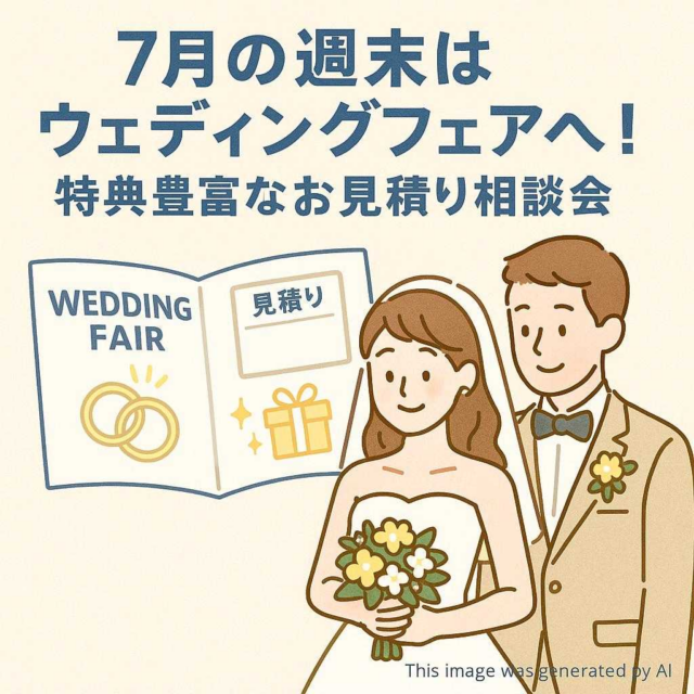7月の週末はウェディングフェアへ！特典豊富なお見積り相談会