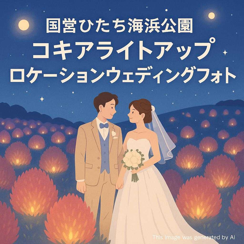 国営ひたち海浜公園コキアライトアップロケーションウェディングフォト