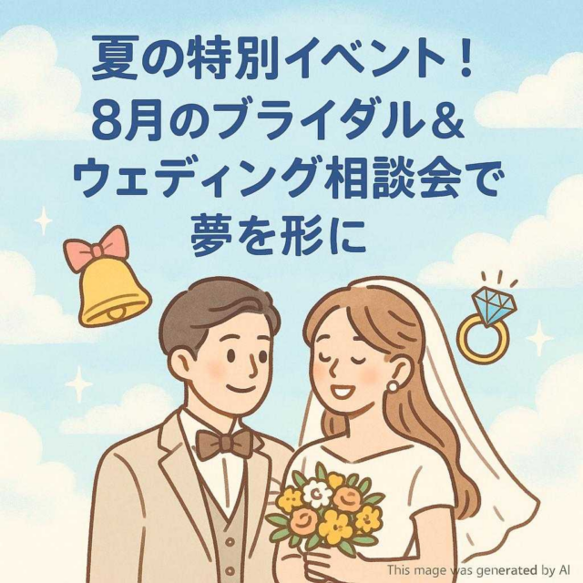 夏の特別イベント！8月のブライダル＆ウェディング相談会で夢を形に
