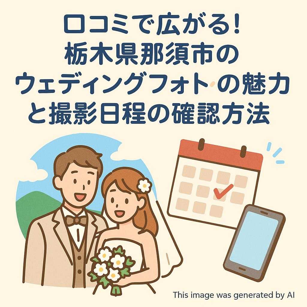 口コミで広がる！栃木県那須市のウェディングフォトの魅力と撮影空日程の確認方法