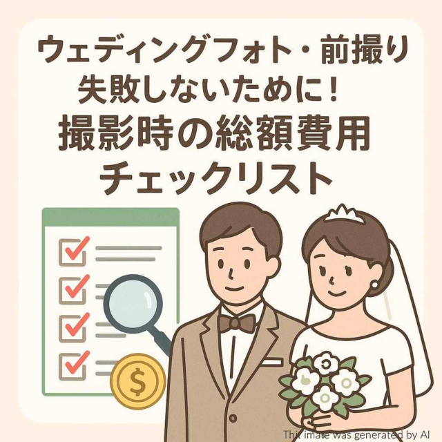 ウェディングフォト・前撮り失敗しないために！撮影時の総額費用チェックリスト
