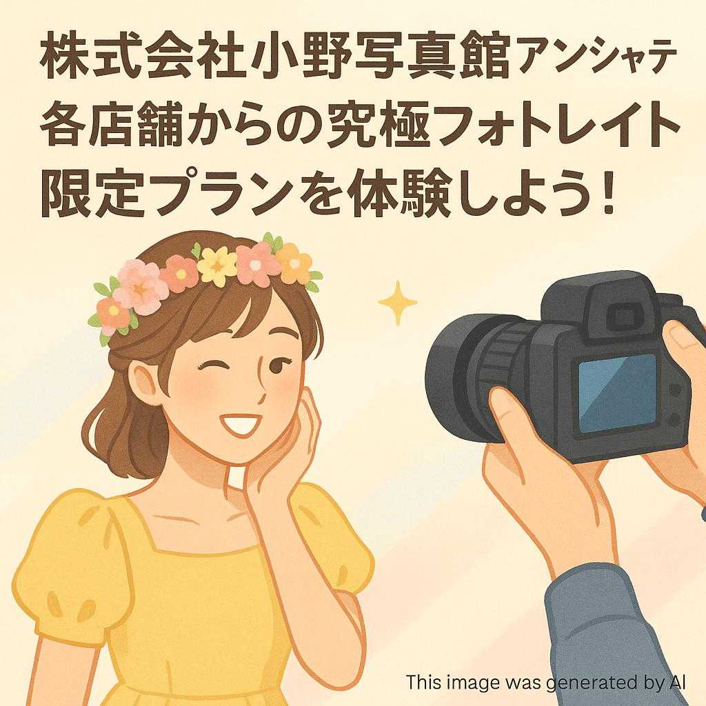 株式会社小野写真館アンシャンテ各店舗からの究極フォトレイト限定プランを体験しよう！