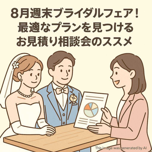 8月週末ブライダルフェア！最適なプランを見つけるお見積り相談会のススメ