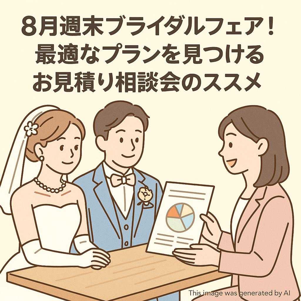 8月週末ブライダルフェア！最適なプランを見つけるお見積り相談会のススメ