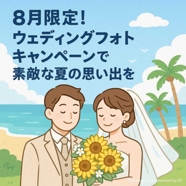 8月限定！ウェディングフォトキャンペーンで素敵な夏の思い出を