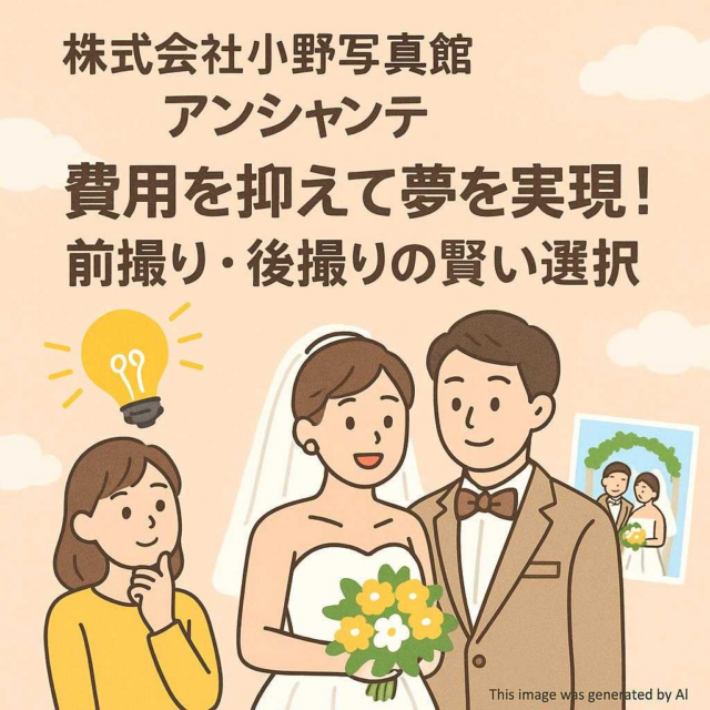 株式会社小野写真館 アンシャンテ費用を抑えて夢を実現！前撮り・後撮りの賢い選択