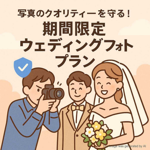 写真のクオリティーを守る！期間限定ウェディングフォトプラン