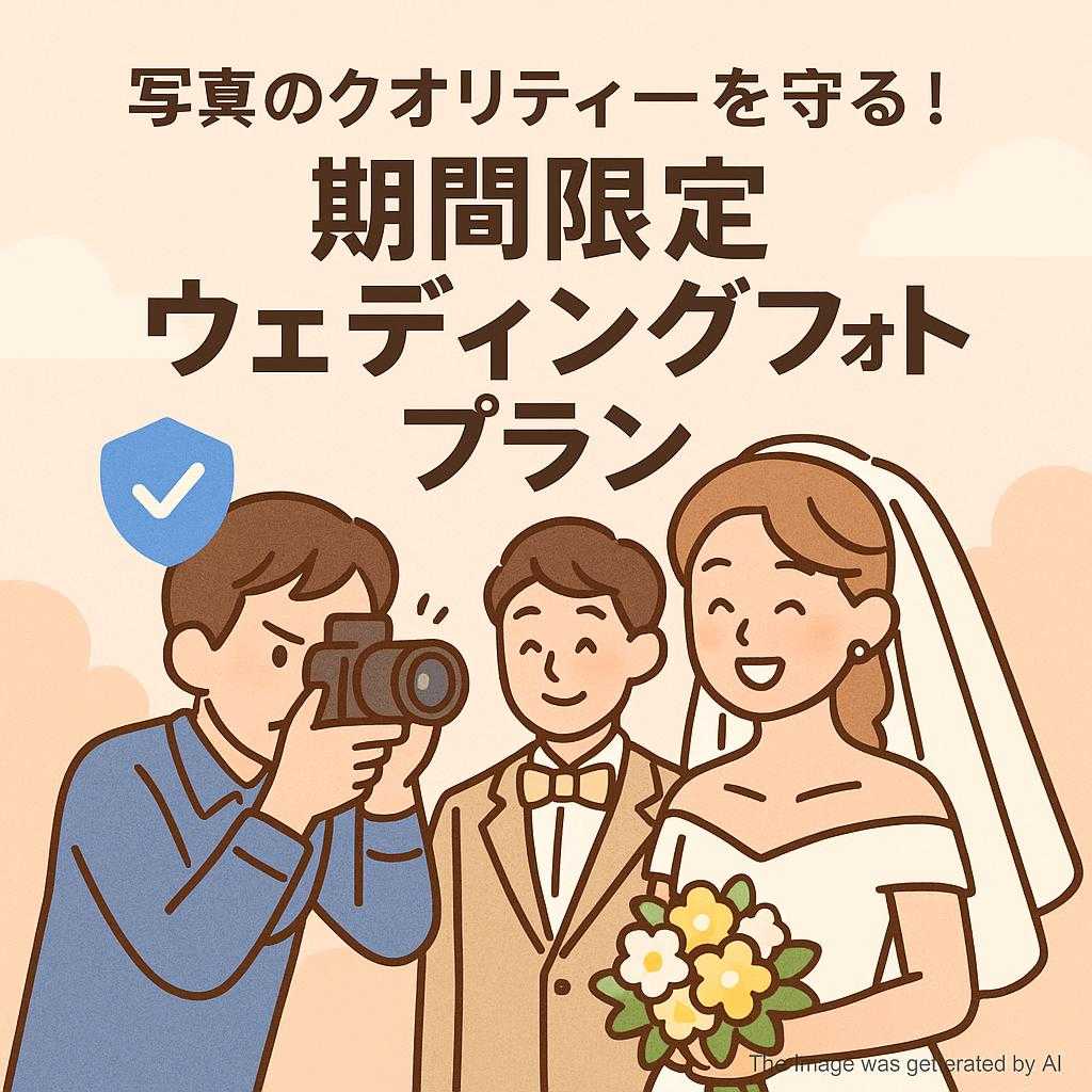 写真のクオリティーを守る!期間限定ウェディングフォトプラン