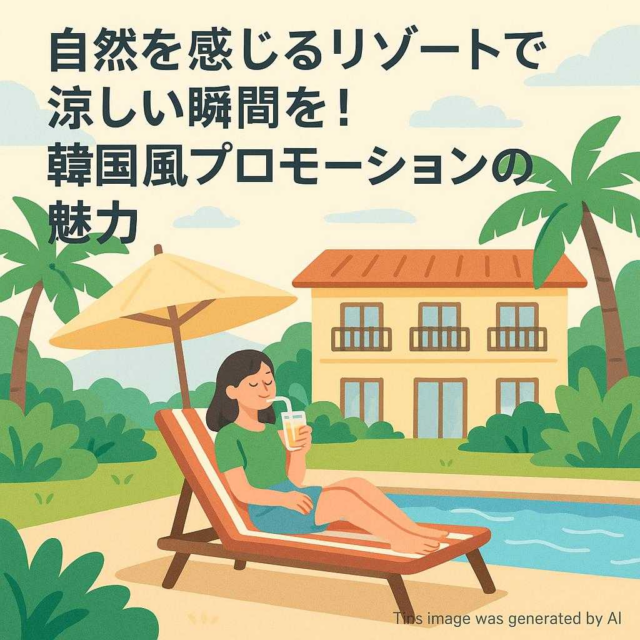自然を感じるリゾートで涼しい瞬間を！韓国風プロモーションの魅力