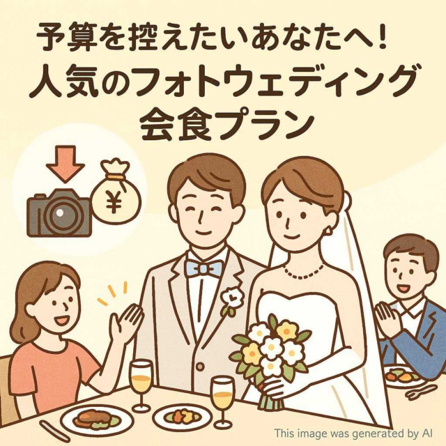 予算を控えたいあなたへ！人気のフォトウェディング会食プラン