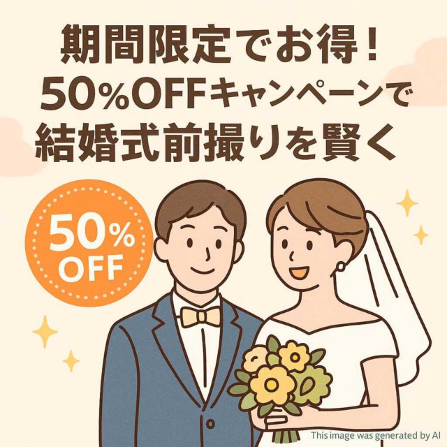 期間限定でお得！50%OFFキャンペーンで結婚式前撮りを賢く