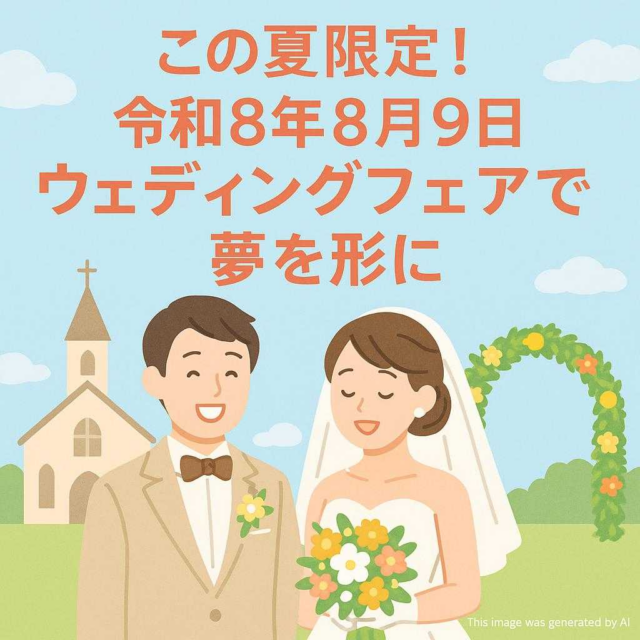 この夏限定！令和8年8月9日ウェディングフェアで夢を形に