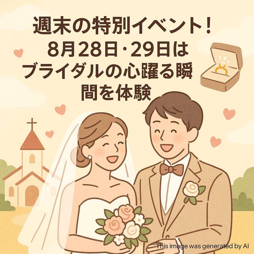 週末の特別イベント！８月28日・29日はブライダルの心躍る瞬間を体験