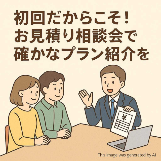 初回だからこそ！お見積り相談会で確かなプラン紹介を