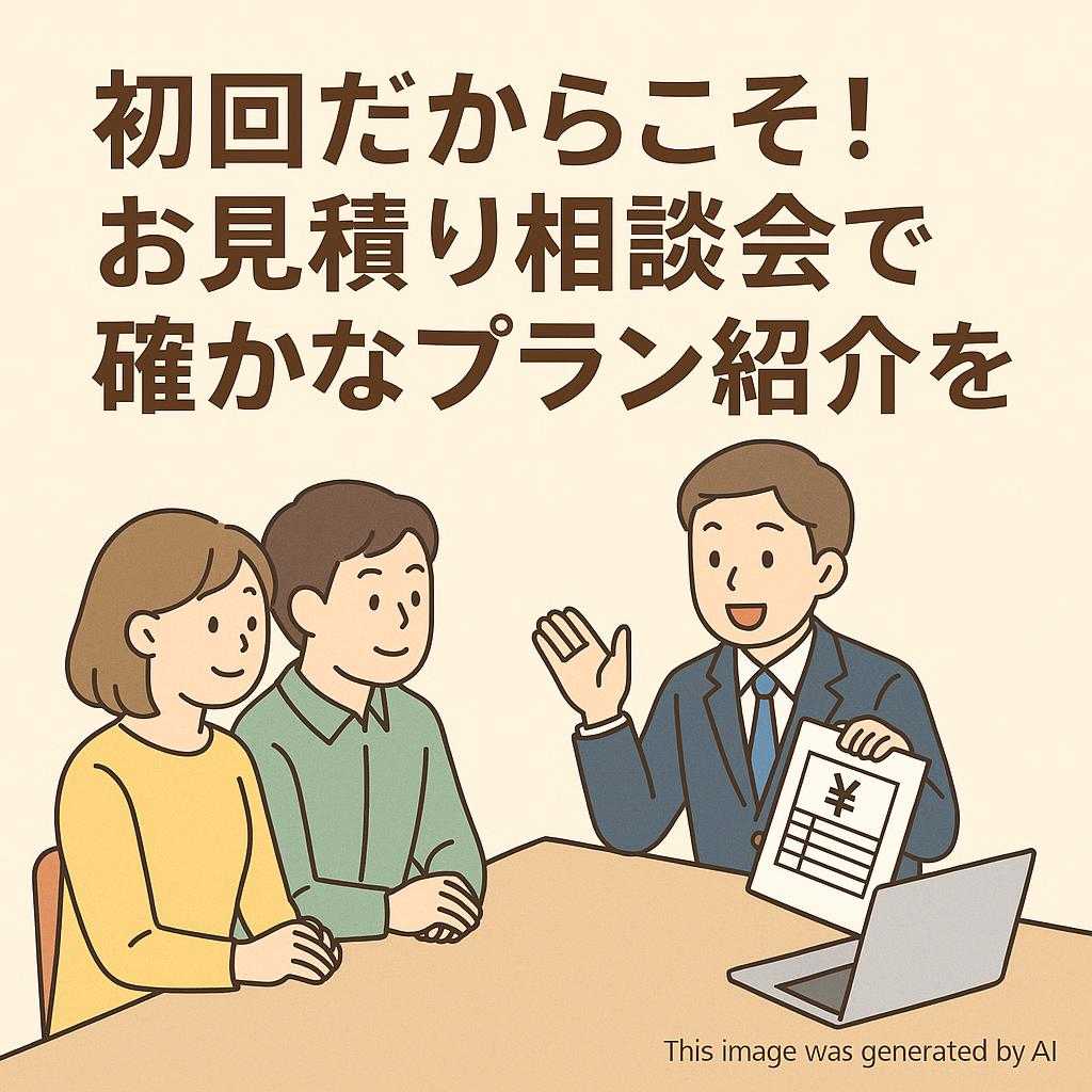 初回だからこそ！お見積り相談会で確かなプラン紹介を