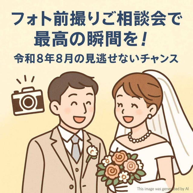 フォト前撮りご相談会で最高の瞬間を！令和8年8月の見逃せないチャンス