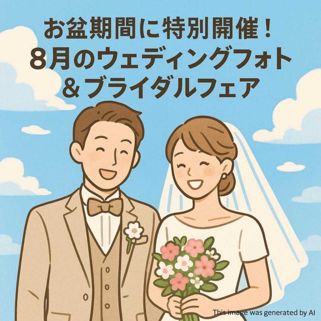 お盆期間に特別開催！8月のウェディングフォト＆ブライダルフェア
