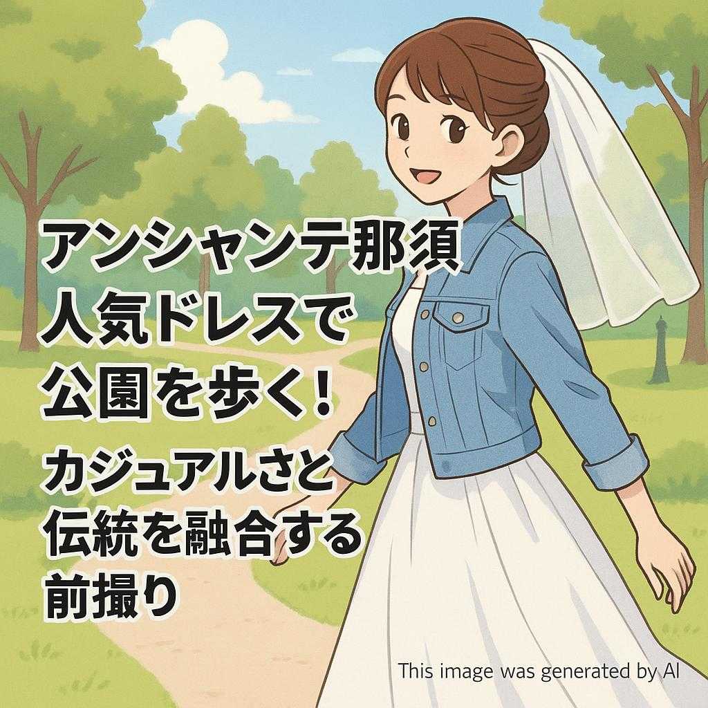 アンシャンテ那須人気ドレスで公園を歩く!カジュアルさと伝統を融合する前撮り