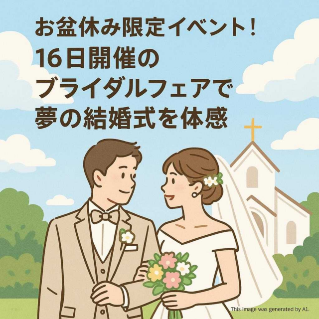 お盆休み限定イベント！16日開催のブライダルフェアで夢の結婚式を体感