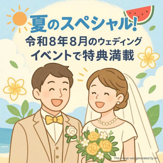夏のスペシャル！令和8年8月のウェディングイベントで特典満載