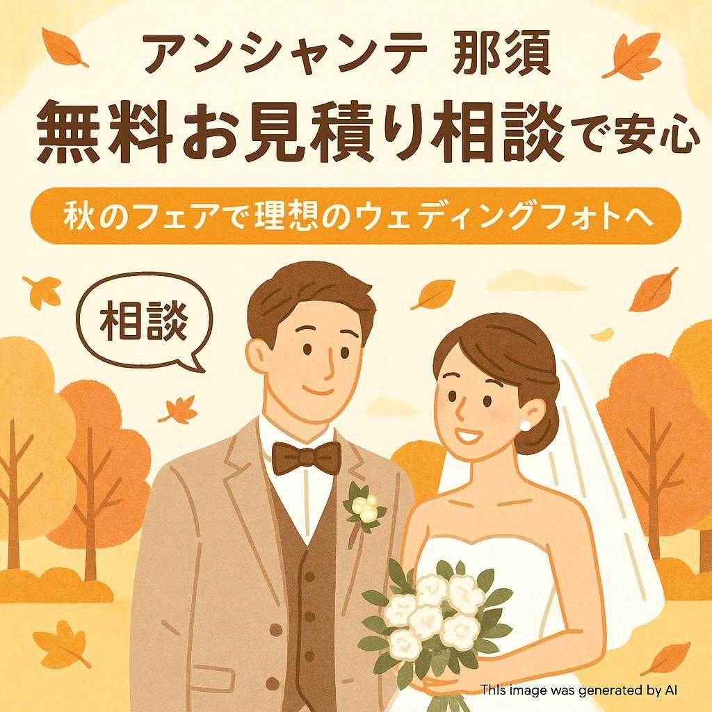 アンシャンテ那須無料お見積り相談で安心！秋のフェアで理想のウェディングフォトへ