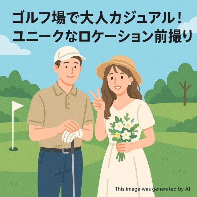 ゴルフ場で大人カジュアル！ユニークなロケーション前撮り