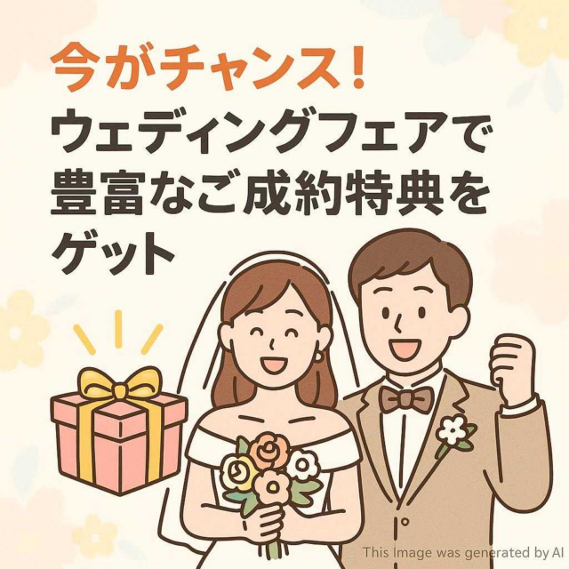 今がチャンス！ウェディングフェアで豊富なご成約特典をゲット