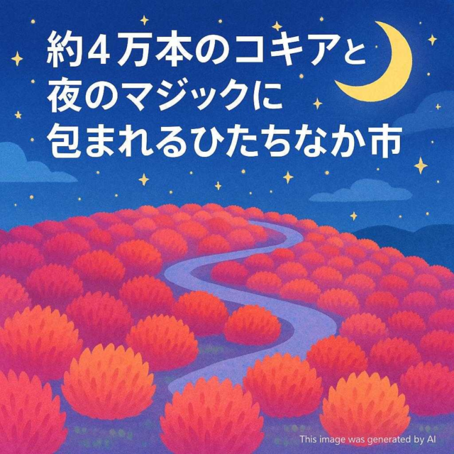 約4万本のコキアと夜のマジックに包まれるひたちなか市