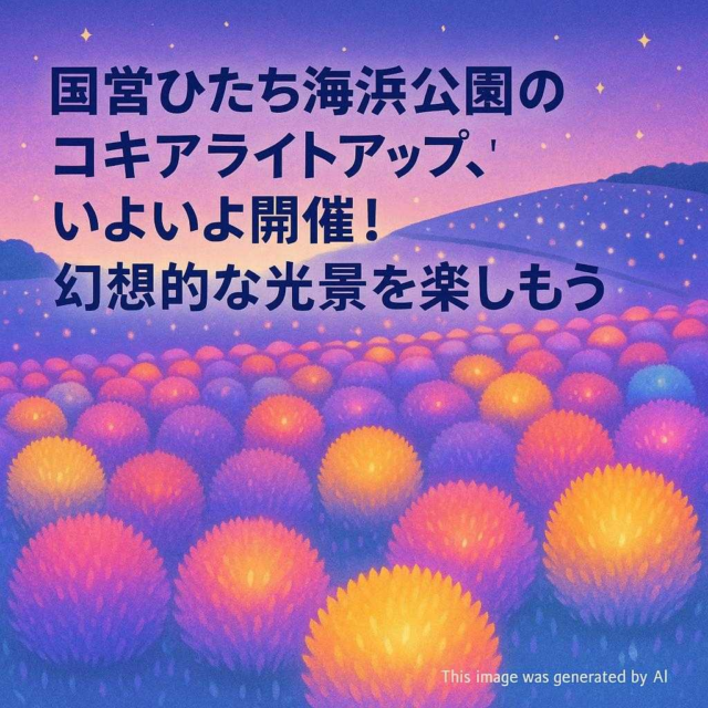 国営ひたち海浜公園のコキアライトアップ、いよいよ開催！幻想的な光景を楽しもう