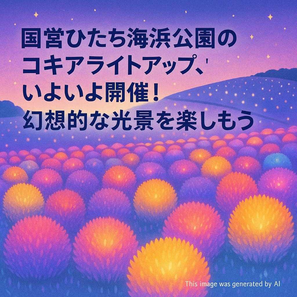 国営ひたち海浜公園のコキアライトアップ、いよいよ開催！幻想的な光景を楽しもう