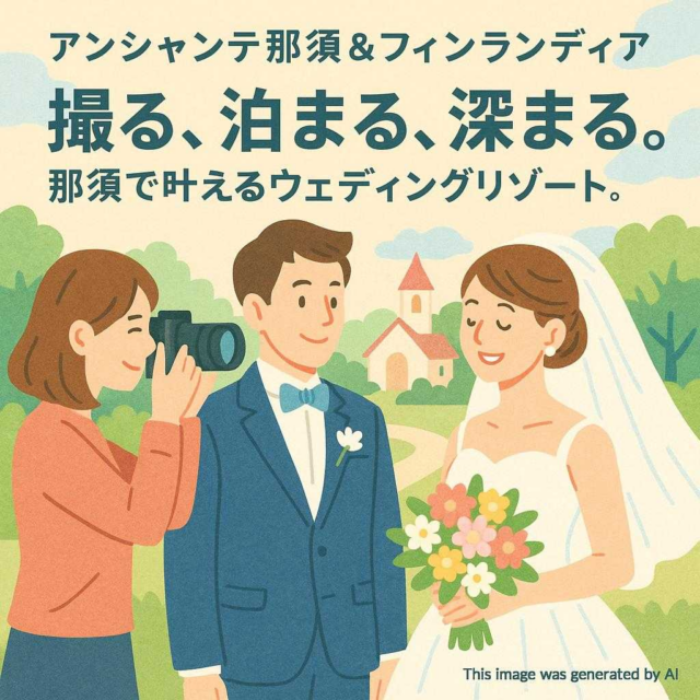 アンシャンテ那須＆フィンランディア「撮る、泊まる、深まる。那須で叶えるウェディングリゾート。」