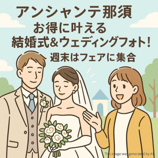 アンシャンテ那須 お得に叶える結婚式＆ウェディングフォト！週末はフェアに集合