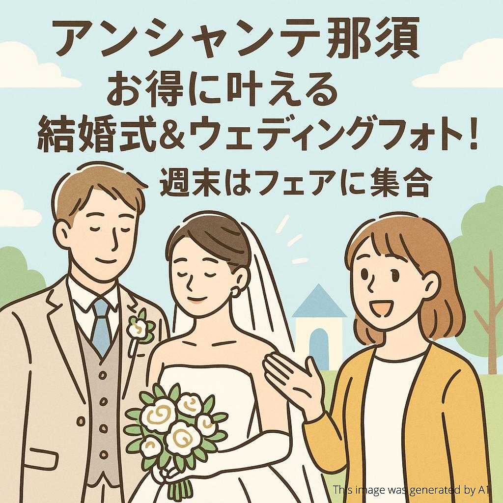 アンシャンテ那須 お得に叶える結婚式&ウェディングフォト!週末はフェアに集合