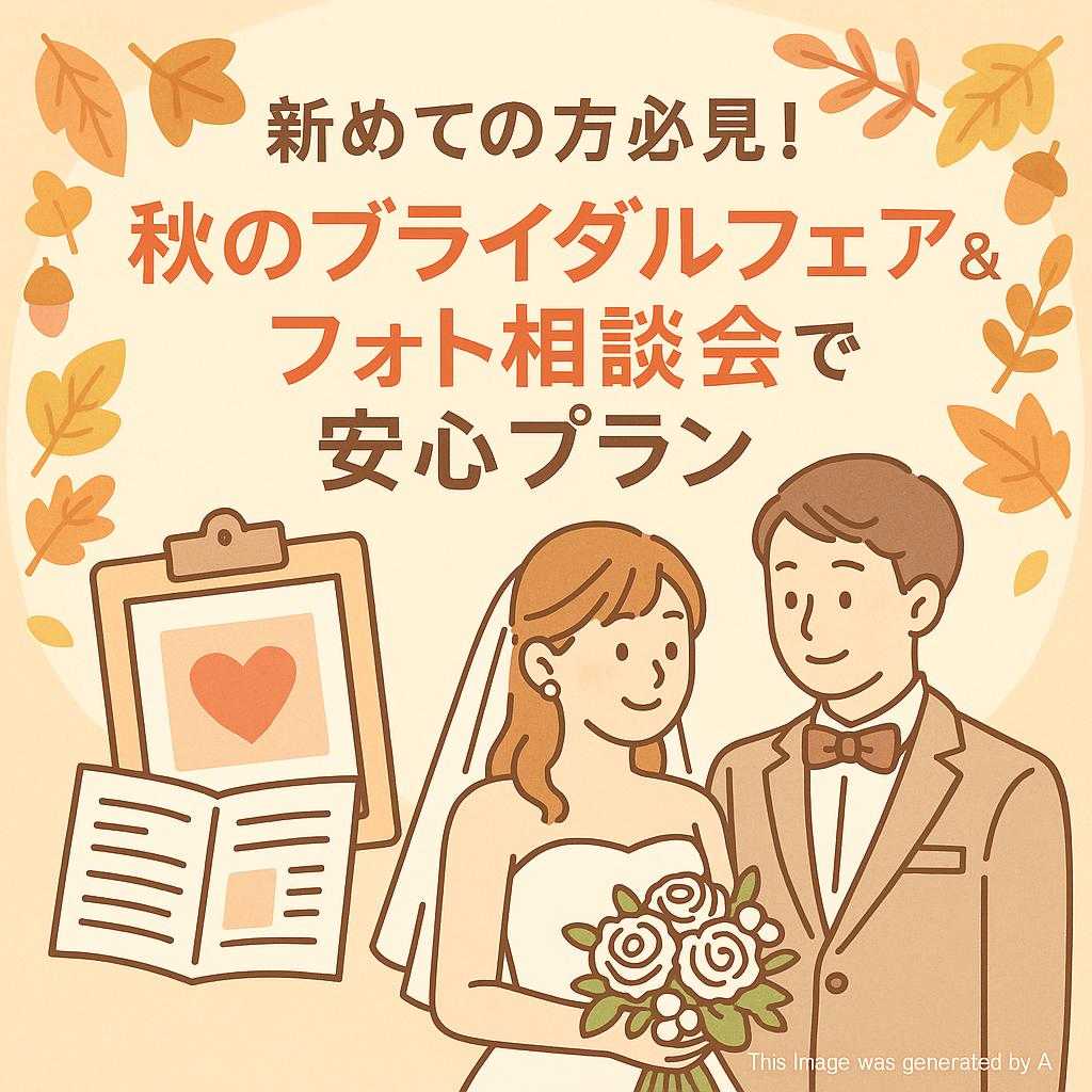 初めての方必見！秋のブライダルフェア＆フォト相談会で安心プラン